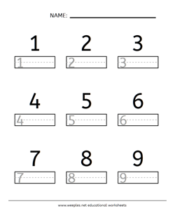 Number Writing 1-9